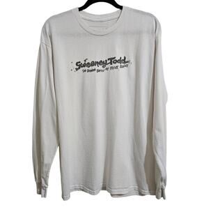 Sweeney Todd Long Sleeve Graphic Tee White Size L Broadway Musical